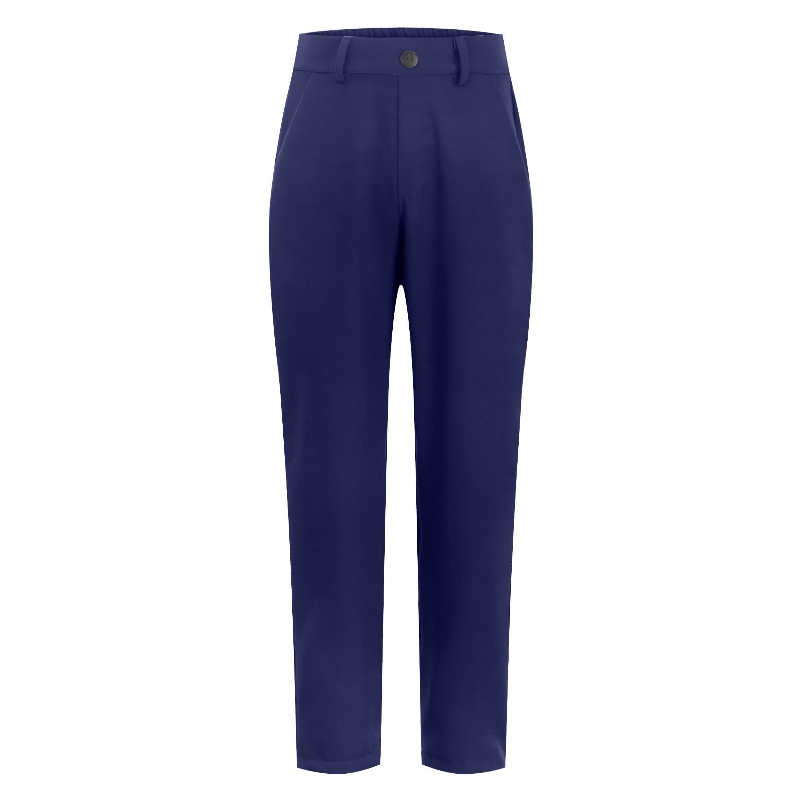 Pantalón de cintura alta con bolsillos, traje para la escuela y las salidas