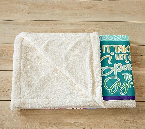 Gymnastics Fleece Throw Blanket Kids Girls Gymnastics Plush Blanket for Boys Teens Sherpa Blanket Gifts for Gymnasts Lovers Purple Fuzzy Blanket Room Decor Single 50x60 Inch - Image 3