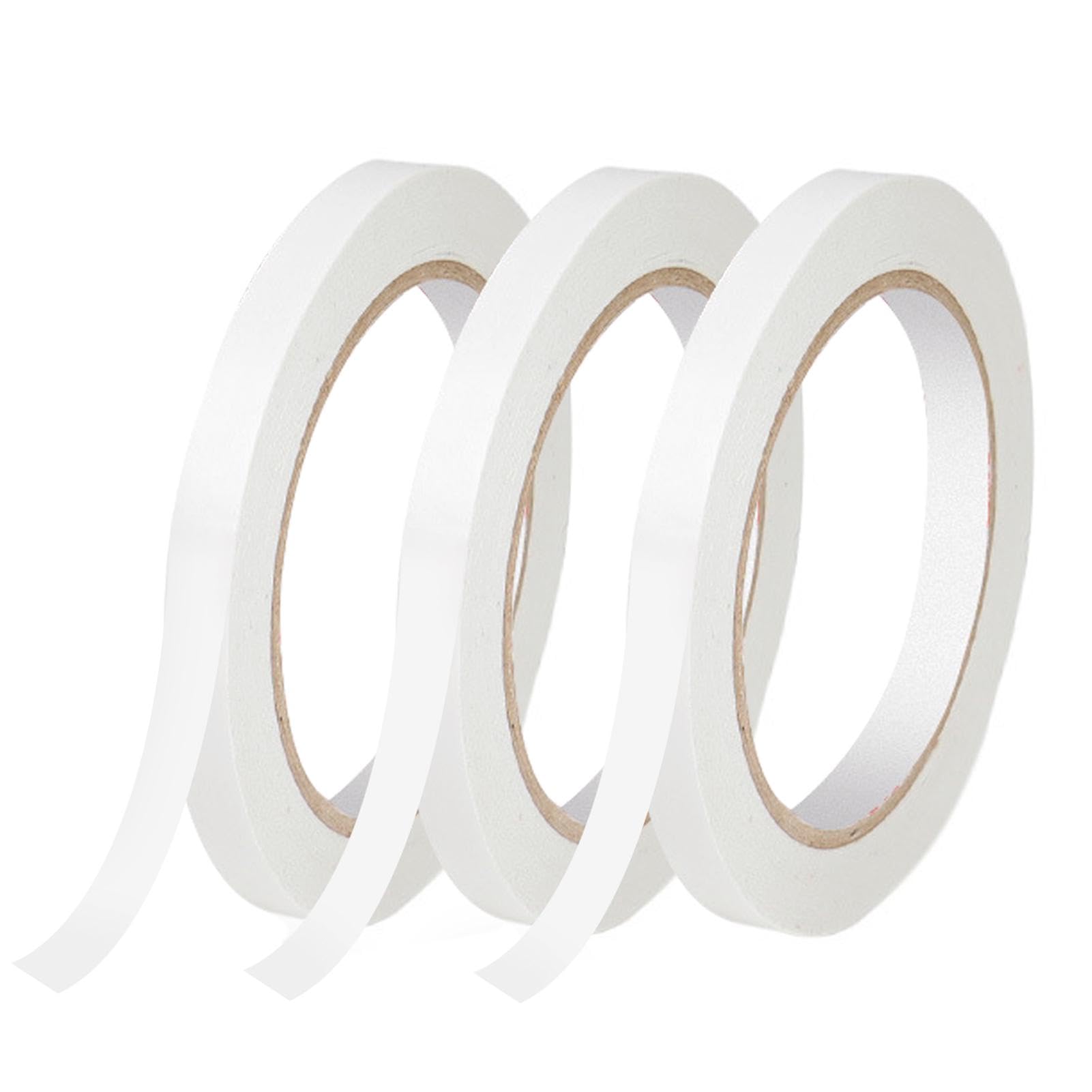 Haluway 3 Rolls Double Sided Adhesive Tape (6mm x 15m) - Easy Tear No Residue, Multipurpose Clear Sticky Tape for DIY Crafts, Sewing, Household, Office, Party Decor, Gift Wrapping & Scrapbooking