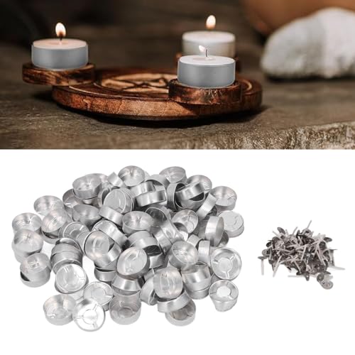 Juego de 100 mechas para velas en recipiente de aluminio miniatura 4
