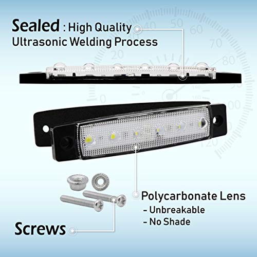 MADCATZ Pack of 20 White 3.8 Inch 6 LED Side Marker Lights Truck Trailer RV Boat Pickup ATV Indicator Lamp 24V DC TK24 - Thumbnail 5
