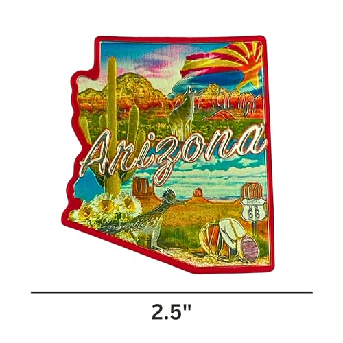 Imán decorativo rectangular de resina Premium Arizona 2.5 pulgadas miniatura 3