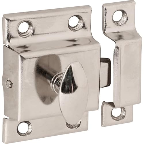Hardware Solutions - Cupboard, Cabinet and Wardrobe Catch - 54 x 54mm - Nickel Coated - Fixings Included
