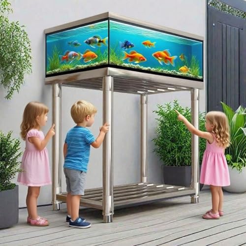 Support robuste en métal pour aquarium meuble à roulettes 2 niv