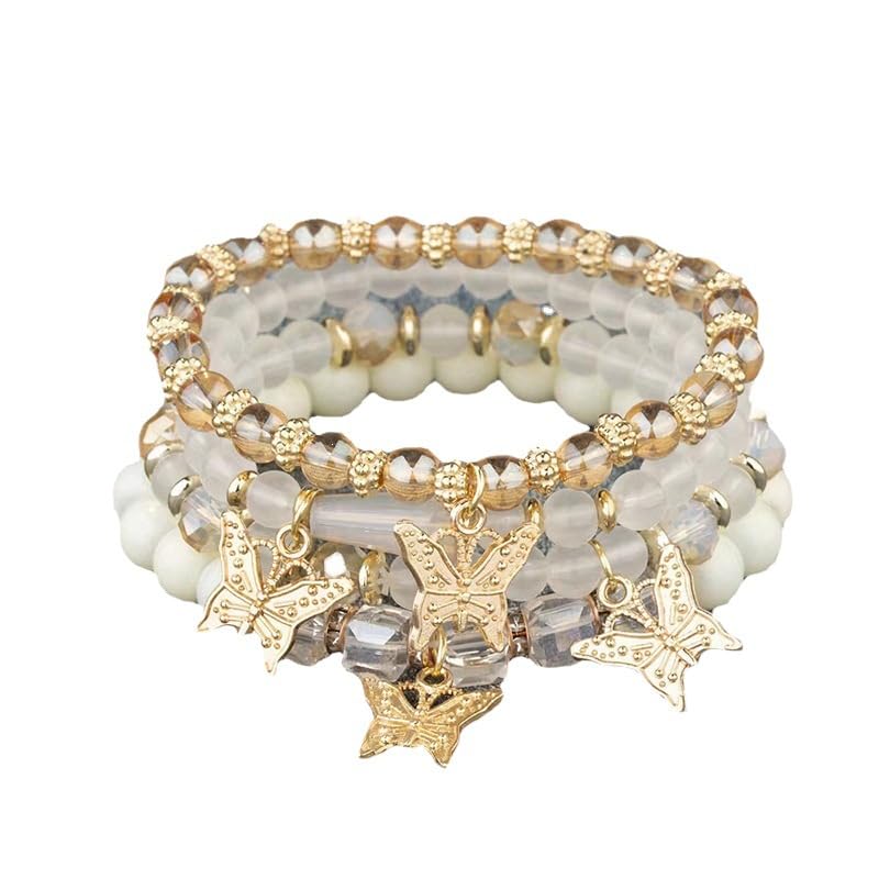 Venzina® 4Pcs Bracelet for Woman Butterfly Charms Crystal Beads Bracelet Multilayer Bohemian Stretch Tassel Bracelets Set Golden Bangles Bracelet for Women Girls Gift (B0CXHZ5HXR) Amazon Price History, Amazon Price Tracker