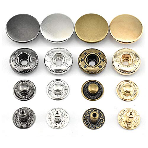 10Mm 12Mm 13Mm 15Mm 17Mm Metal Leather Snaps Button Snaps Kit For Clothes, Jackets, Jeans Wears, Bracelets, Bags, 100 Sets Snap Fastener Kit (Old Copper, 13Mm) #TOP3