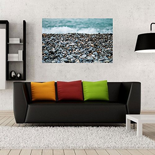 Affiche plage de galets 91x130cm de qualité premium pour salon moderne - 2