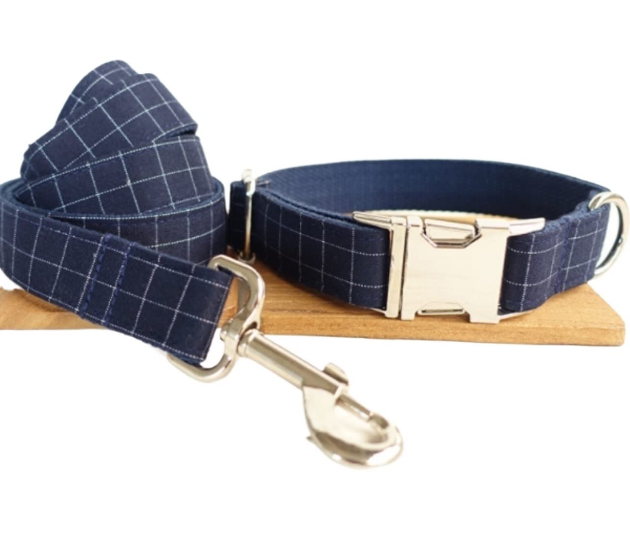 Longe Chien Plaid Pattern Pet Dog Collar Laisse Collier Confortable Collier Pet Supplies Soft Dog Collar Ceinture Chien(49-55cm)
