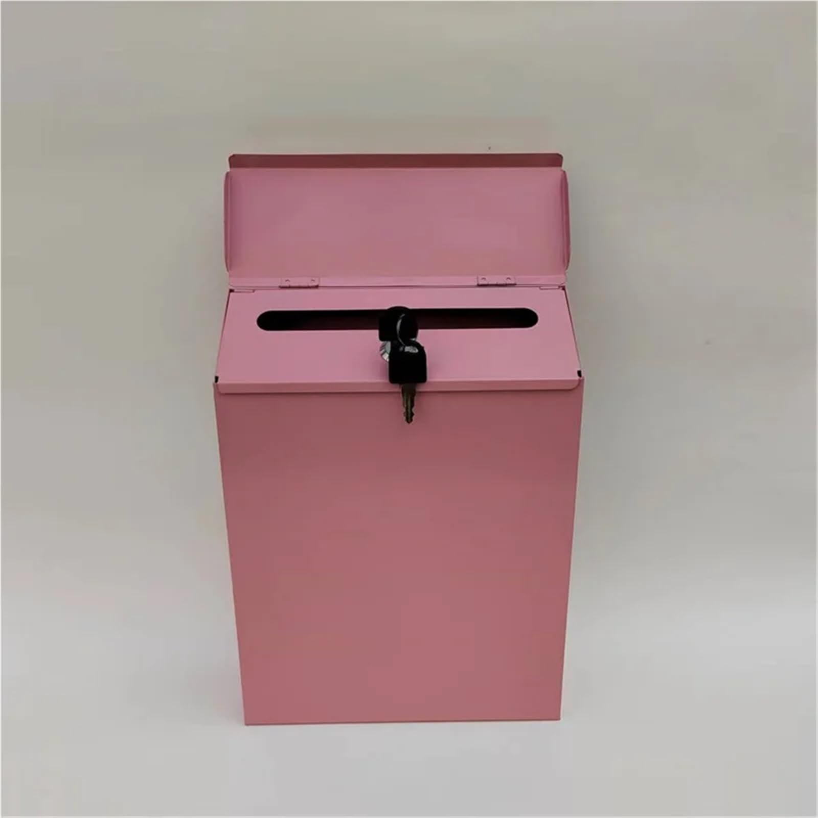 Wall Mounted Letterbox Mail Boxes with Key Lock Locking Mailbox Wall Mounted Large Capacity Steel Cover Metal Postbox for House Garden Mailboxes(Pink)