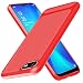 Produktbild GoodcAcy Kompatibel mit Oppo Realme C2 Hülle+ Panzerglas Schutzfolie, Flexibles Slim Case Bumper Weiche Handyhülle Silikon TPU Schale Kratzfest Kohlefaser Cover Carbon Optik(Rot)