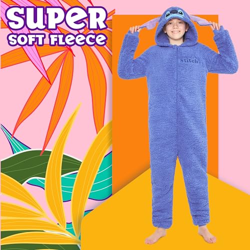 Disney Stitch Fleece Pyjama for Kids Teenagers - Hooded Pyjama 4-14 Years Kids PJs Comfy Loungewear Gifts for Girls3