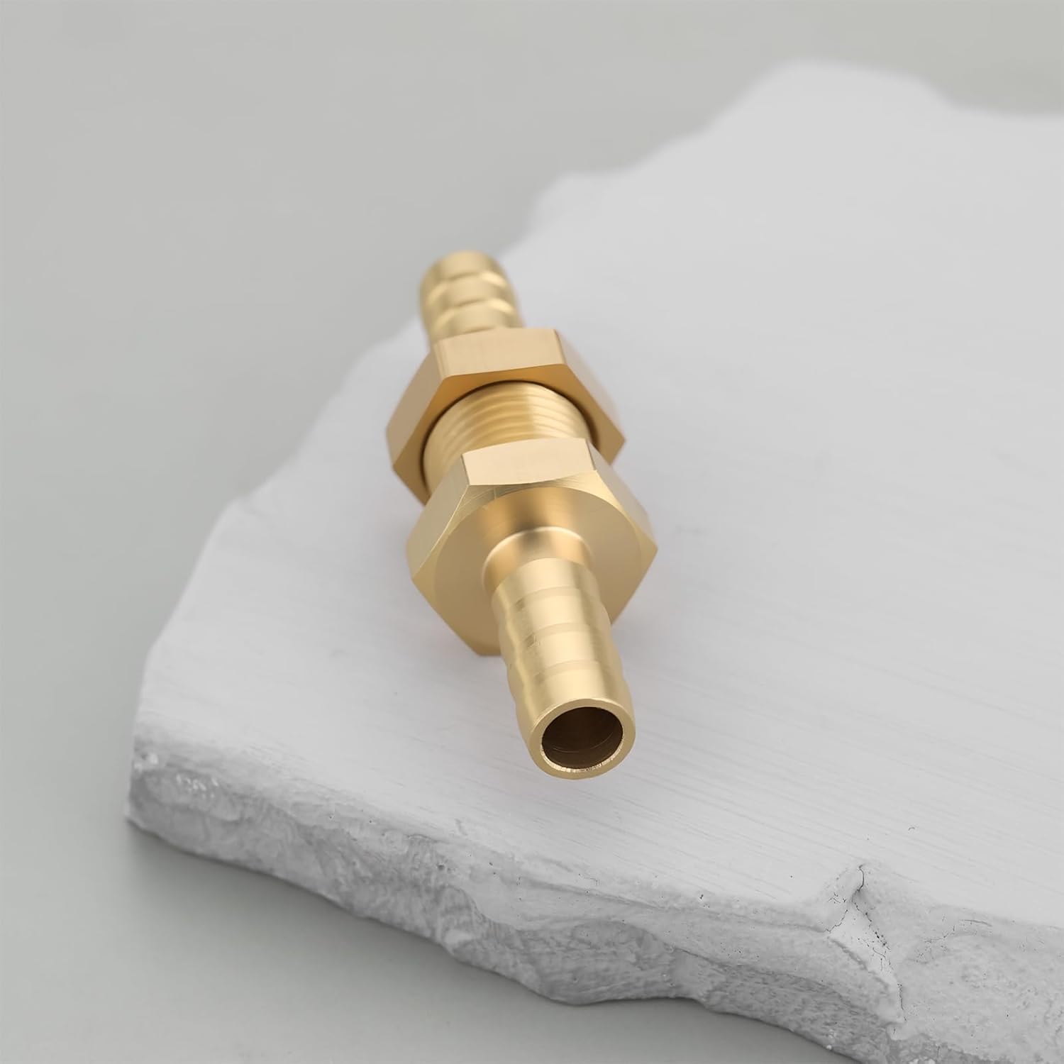 4x 6MM Brass Bulkhead Dual Fitting Barb Pipe Hose Tube Connector Adapter for Fuel Water Air Boat Plumbing