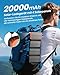 Solar Power Bank 20000mAh - A ADDTOP Solar Ladegerät Tragbares Powerbank Schnelles Aufladen 3 Ausgängen mit 4 Faltbaren Panels für Handys, Tablets Orange
