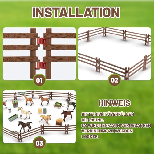 80 Stück Zaun, Zäune,Playmobil Zaun Für Pferde,Kreatives Lernspielzeug, Ideal Für Bauernhof-Szenen Und DIY-Projekte, 9 X 4 X 0,8 cm