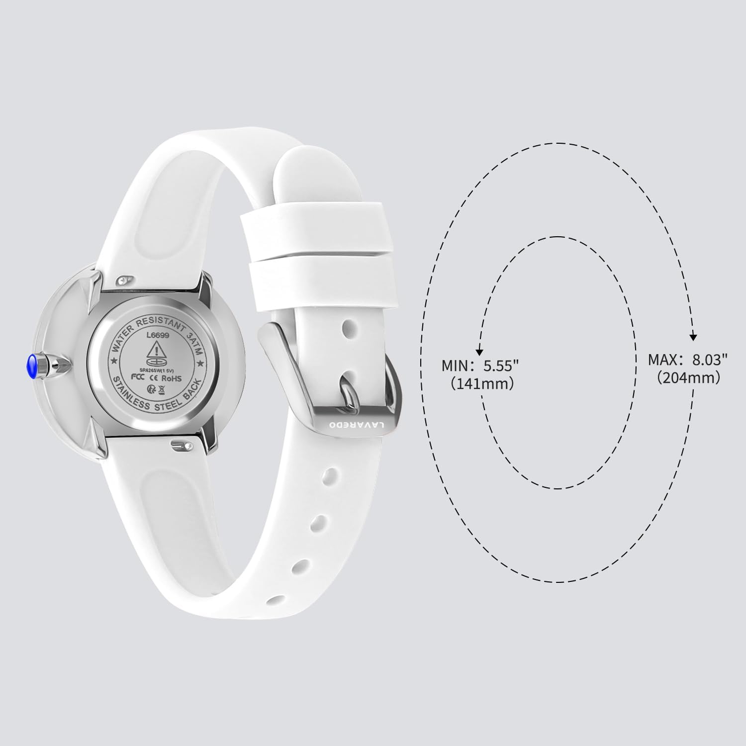 Smaller Nurse Watch for Nurses Doctors Women,Waterproof Analog Watches with Easy Read Luminous Dial,Military Time Watch with Japanese Quartz Movement,Second Hand, 12/24 Hours,Silicone Band - Image 6