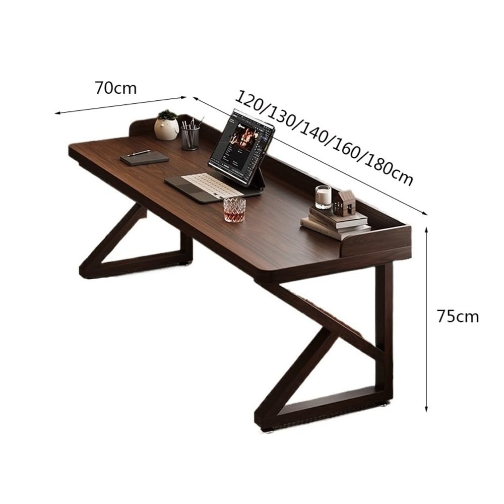 Table Bureau d'écriture de Bureau à Domicile Couleur Noyer avec Pieds en Forme K(L)