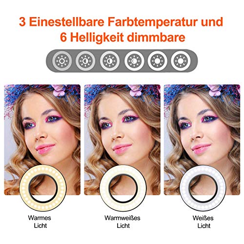 YIKANWEN Videokonferenz-Beleuchtungsset, Dimmbare LED Ringlicht mit Clip und Ständer, Webcam-Ringlicht für Fernarbeit… – Bild 5
