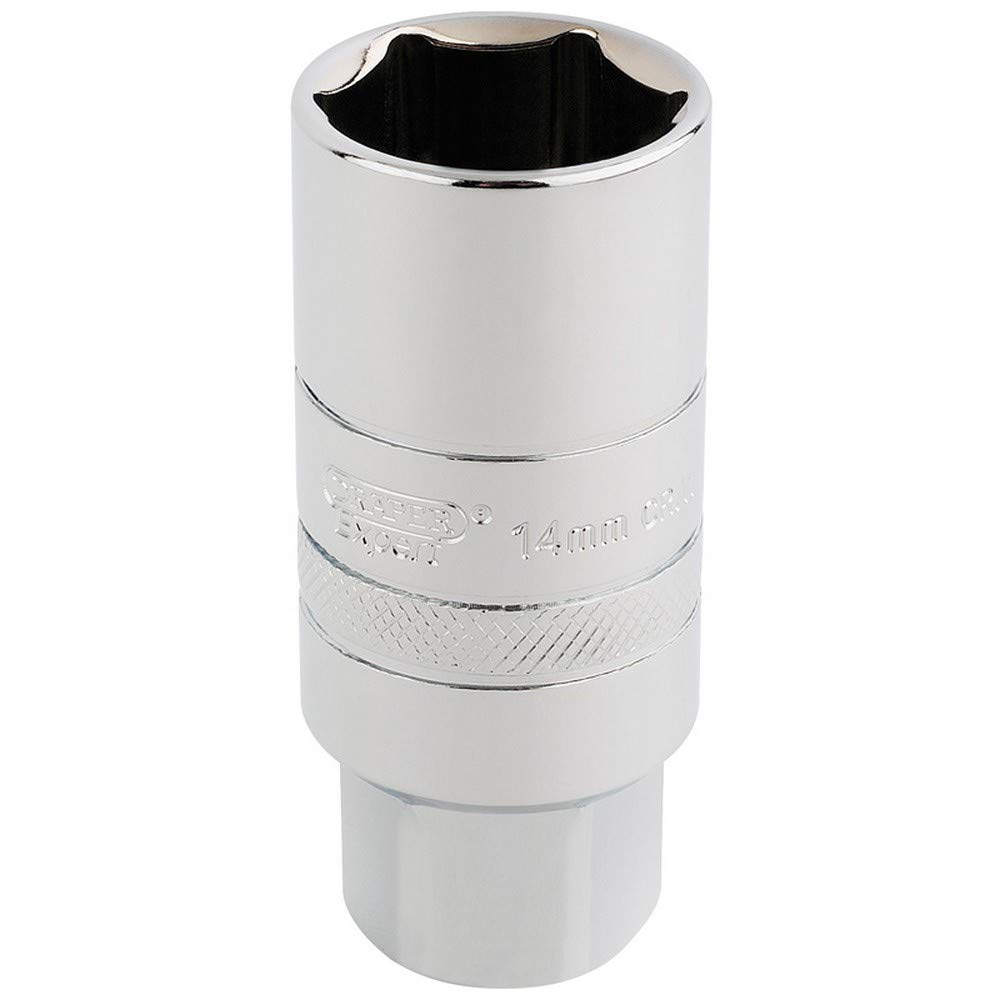 Draper 14Mm Thread 6 Point Spark Plug Socket, 3/8"" Sq. Dr., 21Mm
