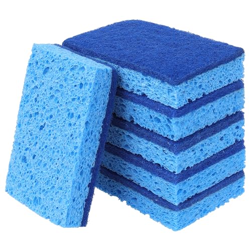 HMETOL 6 Pack Scrub Sponge, Bulk Sponges, Dual-Sided Cleaning Sponges, Dishwashing Sponge for Kitchen, Bathroom, Dish 4.3