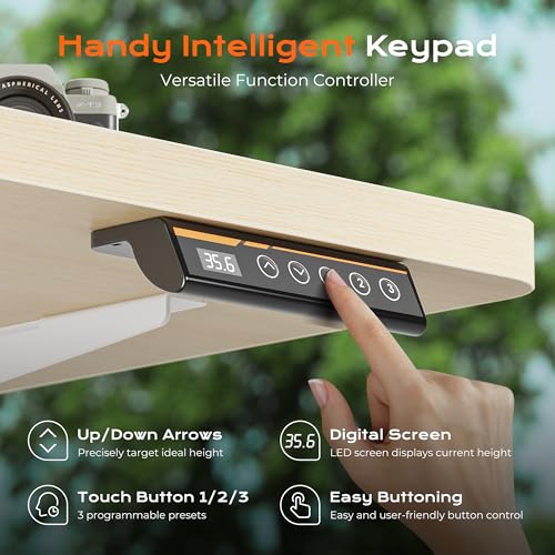 image for Huuger 63 x 28 Large Electric Standing Desk, Height Adjustable Compute