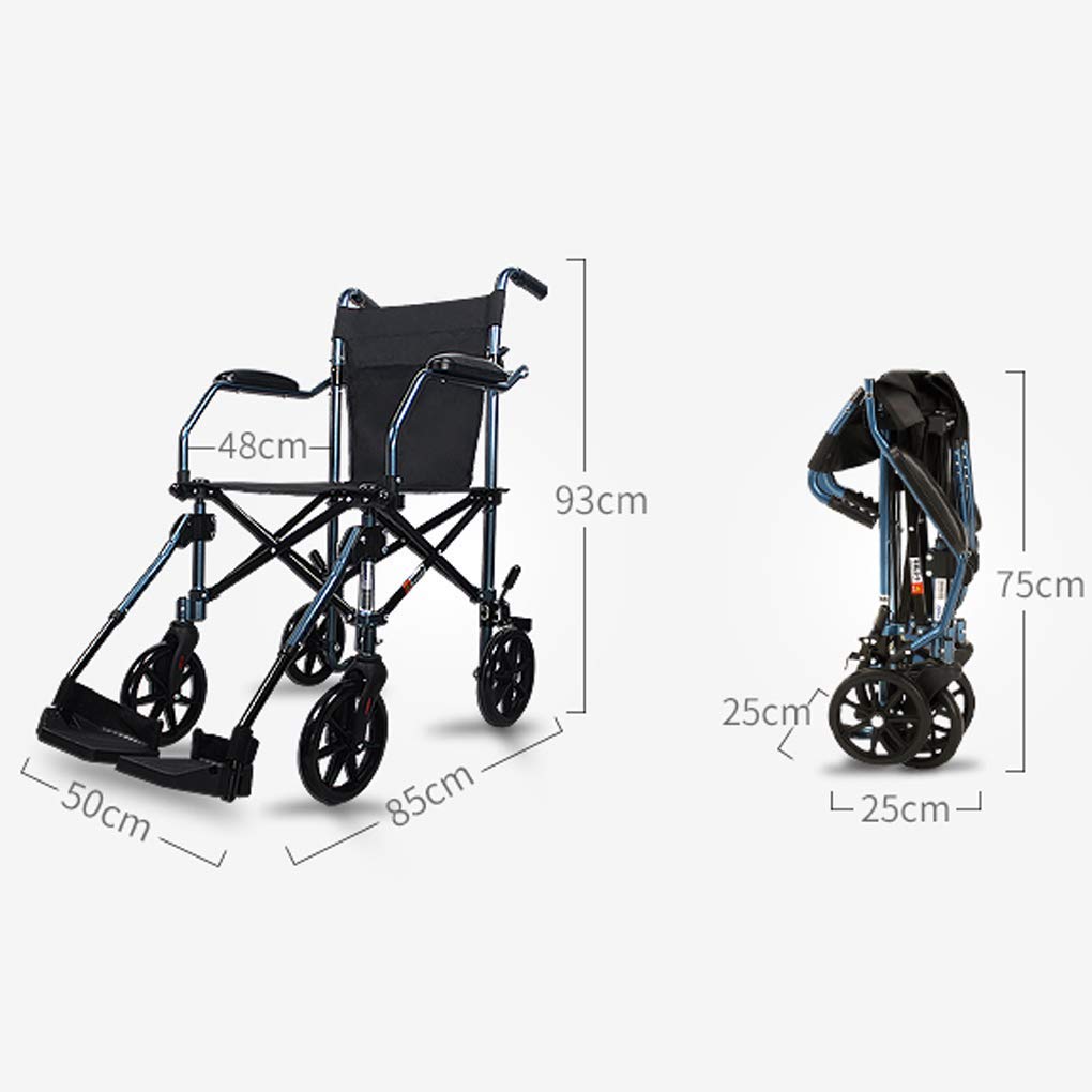 CLoxks Sedia a rotelle,Pieghevole Anziani Anziani Viaggio Piccola Ruota Trolley Borsa da Viaggio Ultra Portatile Camminatore Ausili per la Deambulazione