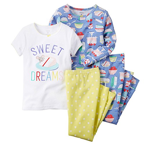 Carter's Little Girls' 4 Piece PJ Set (Toddler/Kid) - Dessert - 2T
