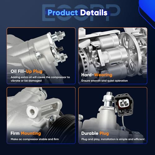 Image of ECCPP AC Compressor Fit for Buick Lucerne 3.8L 2006-2008 | AC Compressor with Clutch Rapid Cooling