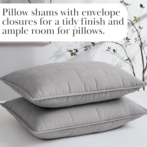 Image of Southshore Fine Living, Inc. Twin Daybed Comforter Set, 6-Piece Bedding Set with Twin Daybed Cover, 3 Pillow Shams, Bed Skirt, Throw Pillow - Day Bed Quilt Set, Brickyard Steel Grey