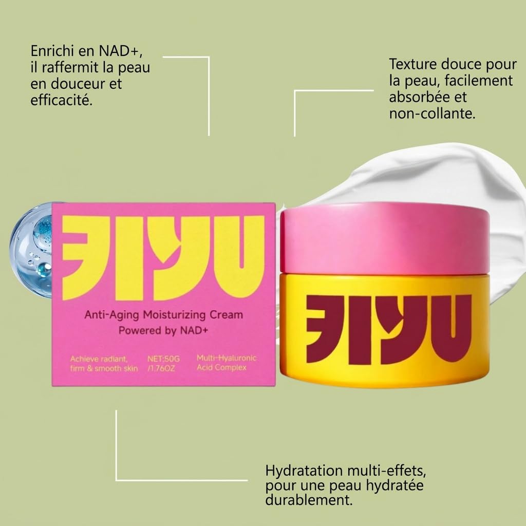 Jiyu Anti-Aging Moisturizing Cream, creme hydratante visage jiyu nad+ korean skin care creme coréenne 50ml