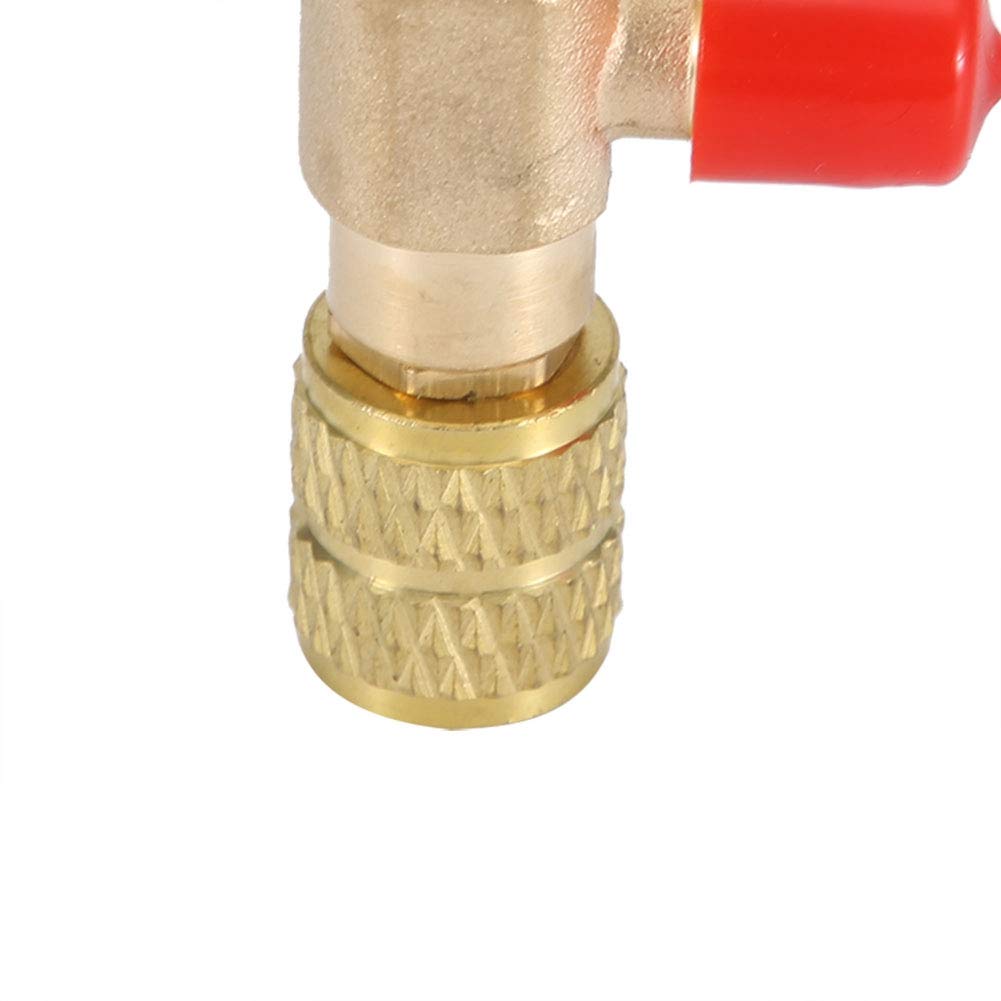 Zawór bezpieczeństwa cieczy, 2 sztuki, miedziany zawór bezpieczeństwa do klimatyzacji R410A R22, czynnik chłodniczy 1/4", adapter bezpieczeństwa do czynnika chłodniczego, akcesoria, zawór napełniający
