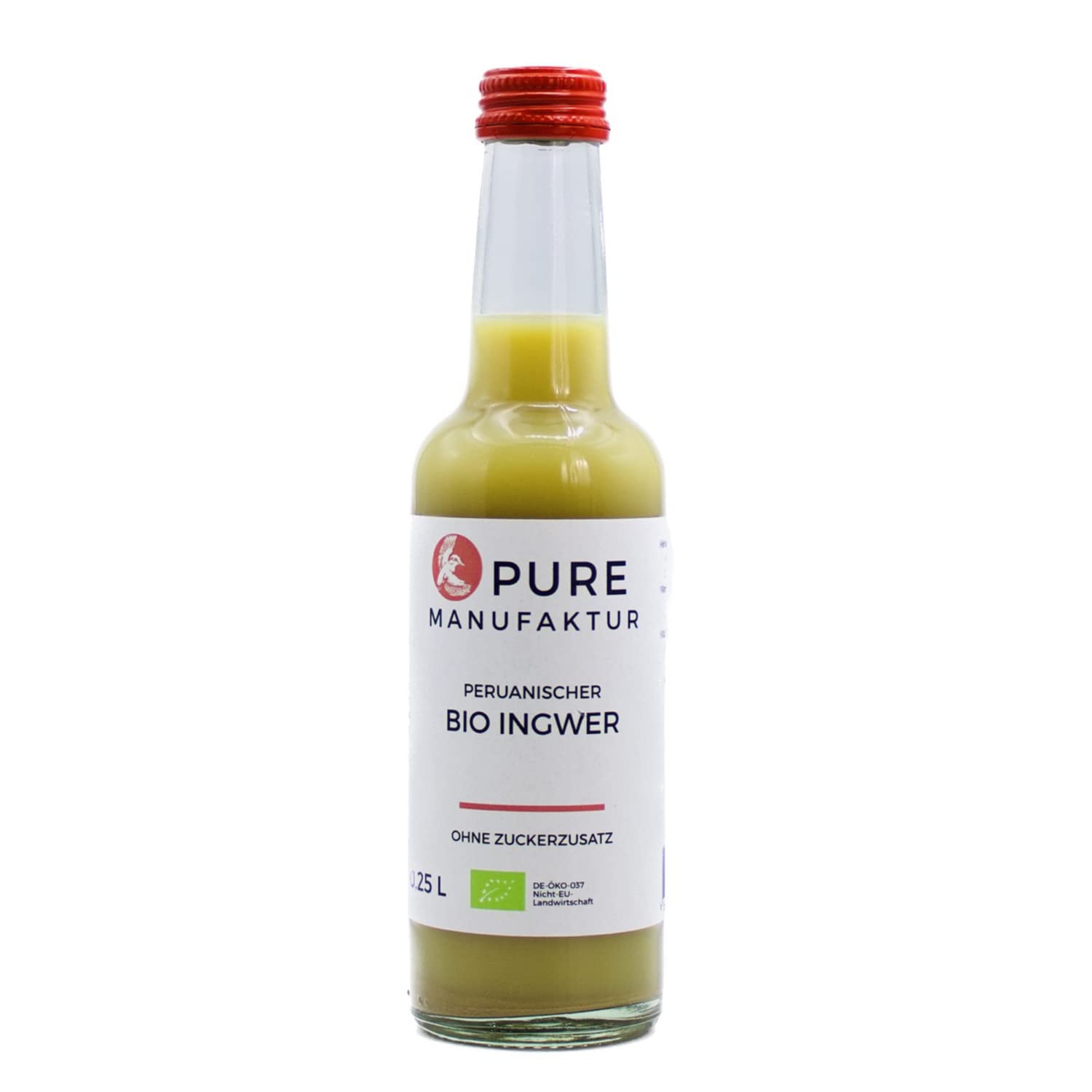 Pure Ginger Gingembre péruvien bio de qualité supérieure sans sucre ni additifs artificiels 100 % bio (DE-ÖKO-005), 250 ml