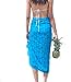 Produktbild West Indies Wear 100% Reine Baumwolle Damen Sarong Badeanzug Strandkleidung Überwurf  Viele Farben und Designs One Size tropischer Blauer Tango
