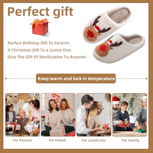 White Ghost Women's Halloween Fuzzy Warm Spooky Cute Fall House Slippers for Men - Outdoor & Indoor4