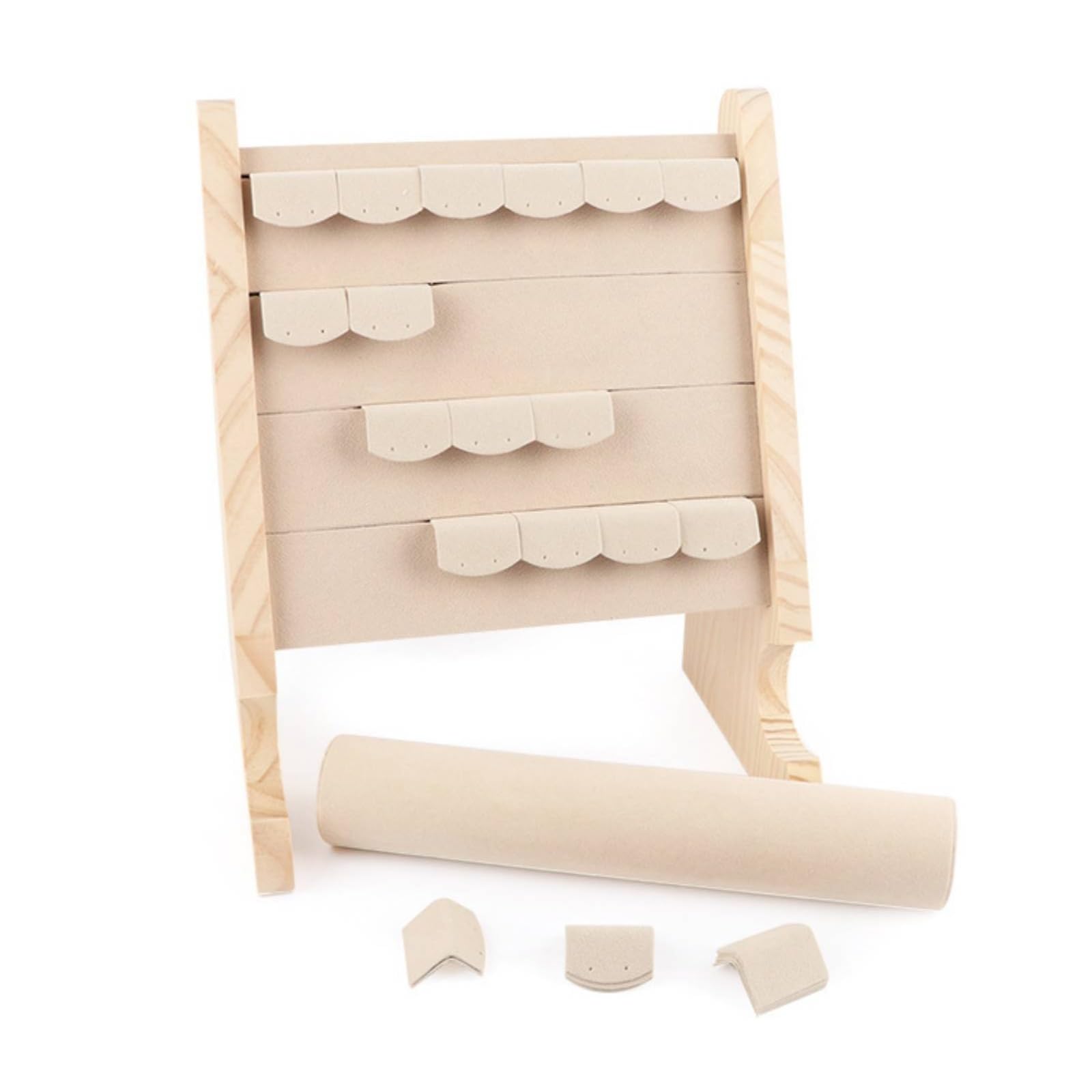 predolo Portagioie da Appoggio in Legno Massello | perfici in Microfibra, Smontabile, Stand Espositivo per Accessori, Spogliatoio