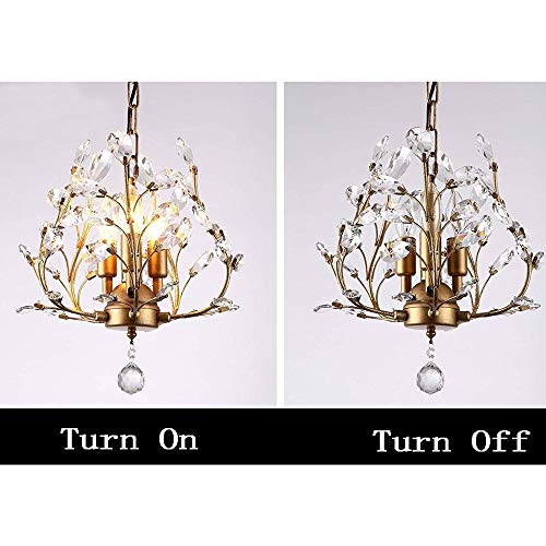 Lampe de salon suspendue réglable dorée avec douille E14 durable - 4