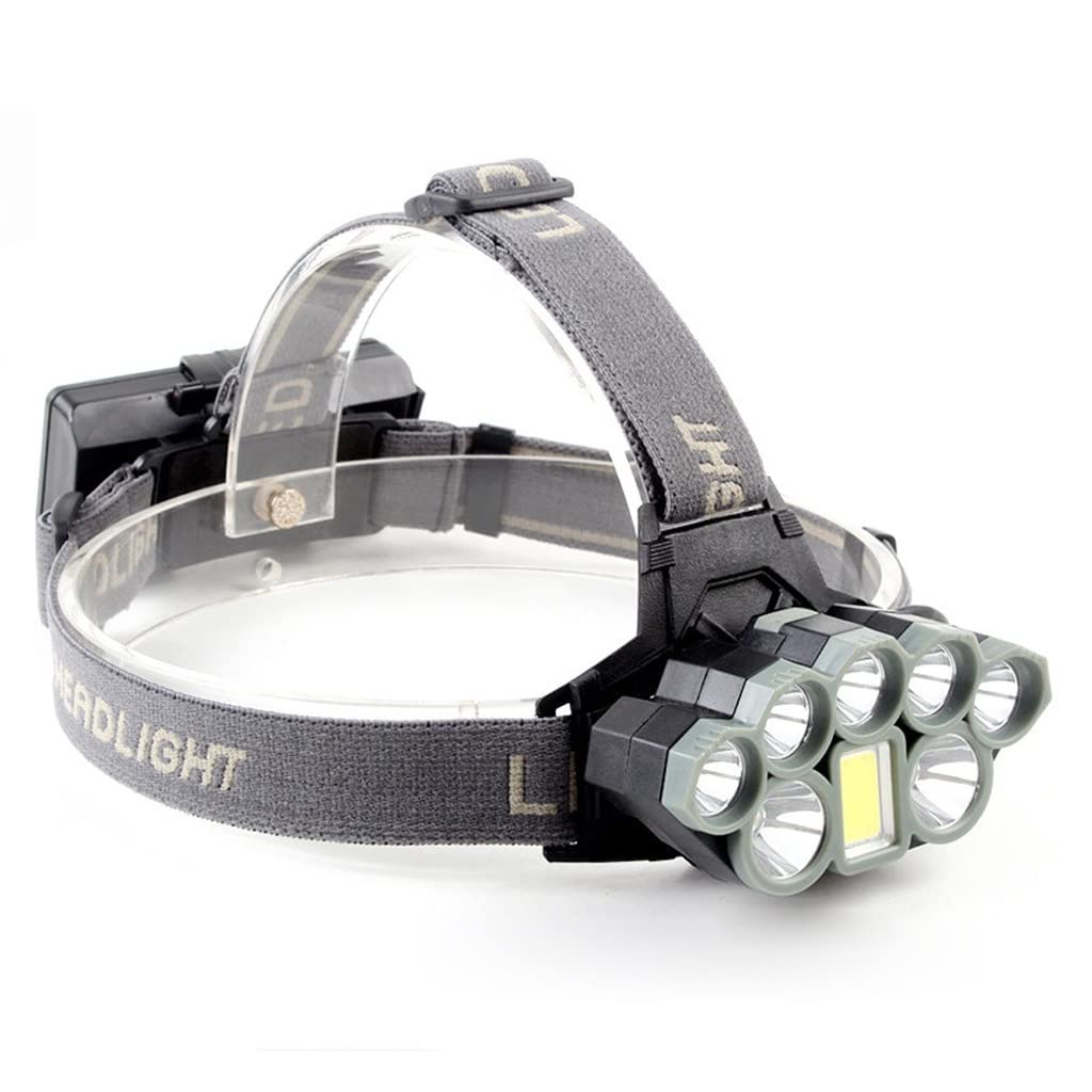 OYYMTE 8LED Strong Super Bright Long-Range USB Charging Outdoor Night Fishing Head-Mounted Light Headlight