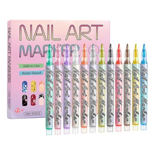 Lot de stylos 12 couleurs légers pour dessin précis et manucure créative