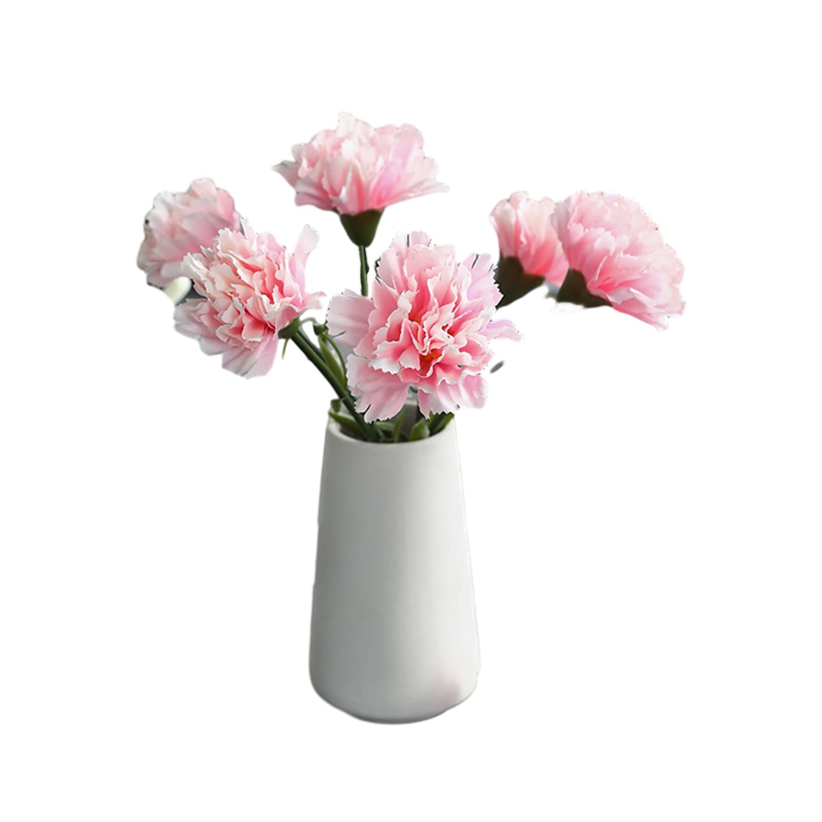 Fairnull Pink 6Pcs Artificial Flower Carnation Faux Silk Flower Realistic Carnation Flower Realistic No Watering Anti-Fade Fake Flower Diy Gift Mother Day Home Decor (Pink)