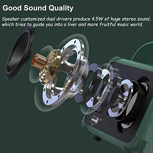 Baolira Retro Bluetooth Speaker, Small Portable Speaker, Gifts for Men Boys - 4