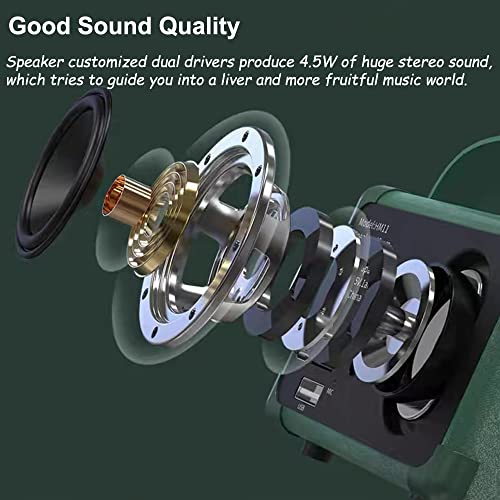 Baolira Retro Bluetooth Speaker Mini Wireless Speaker,Outdoor Portable Bluetooth Speaker With Crystal Clear Stereo Sound Rich Bass,Mini Retro Speaker For Iphone,Android Devices And Tablet(Green) #TOP3