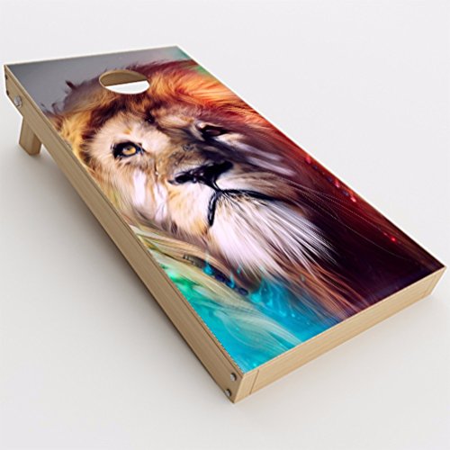 Skin Decal Vinyl Wrap for Cornhole Game Board Bag Toss (2xpcs.) / Lion face