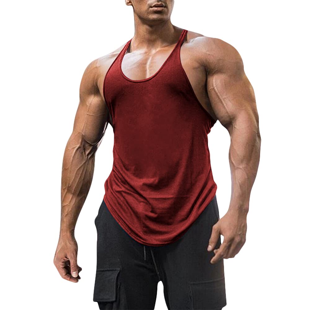 Men's Cotton Workout Tank Tops Dry Fit Gym Bodybuilding Training Fitness Sleeveless Muscle T Shirts