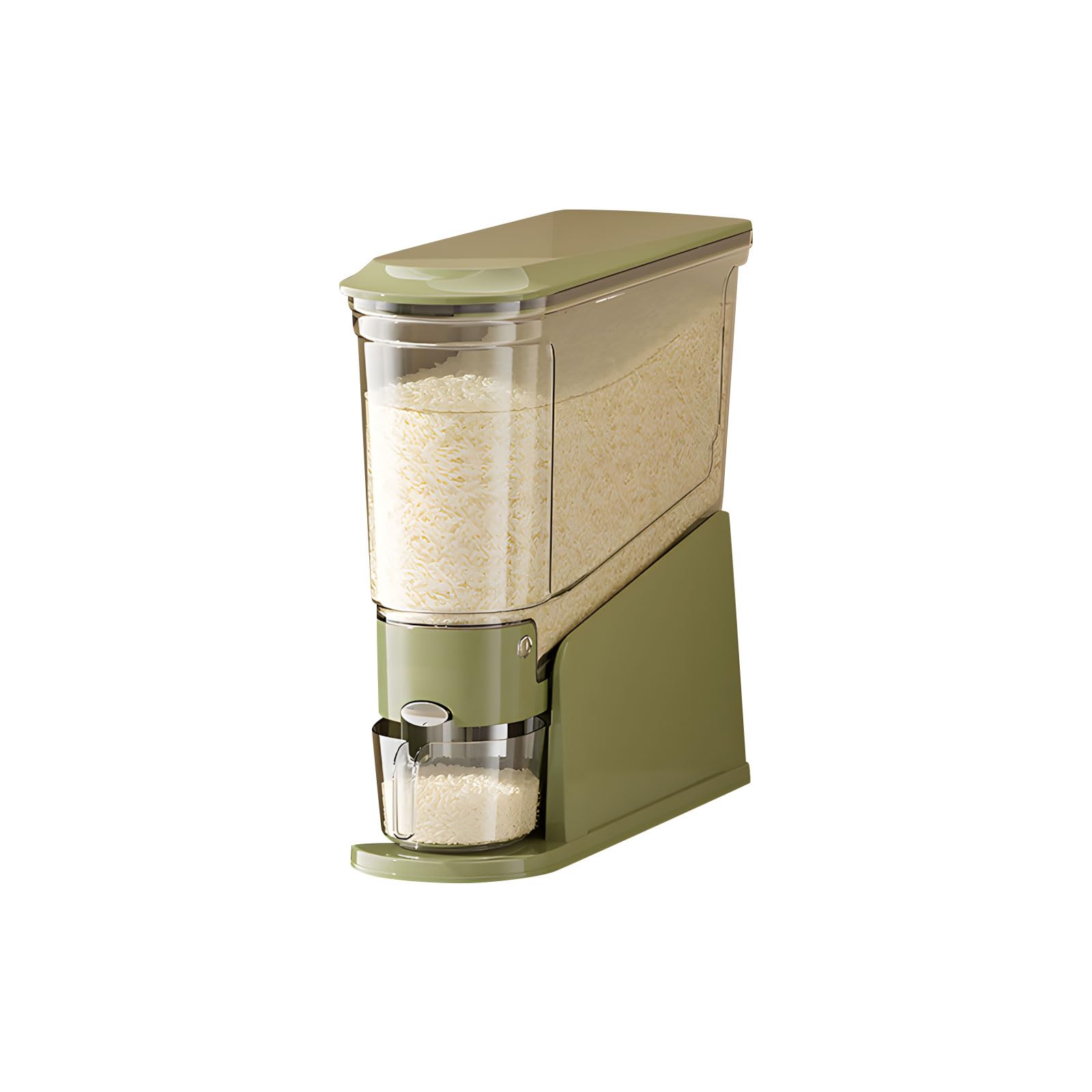 YROHGKPN Modern Narrow Compact Rice Holder with Clear Body and Ergonomic Handle Perfect for Small Kitchens Food Canister