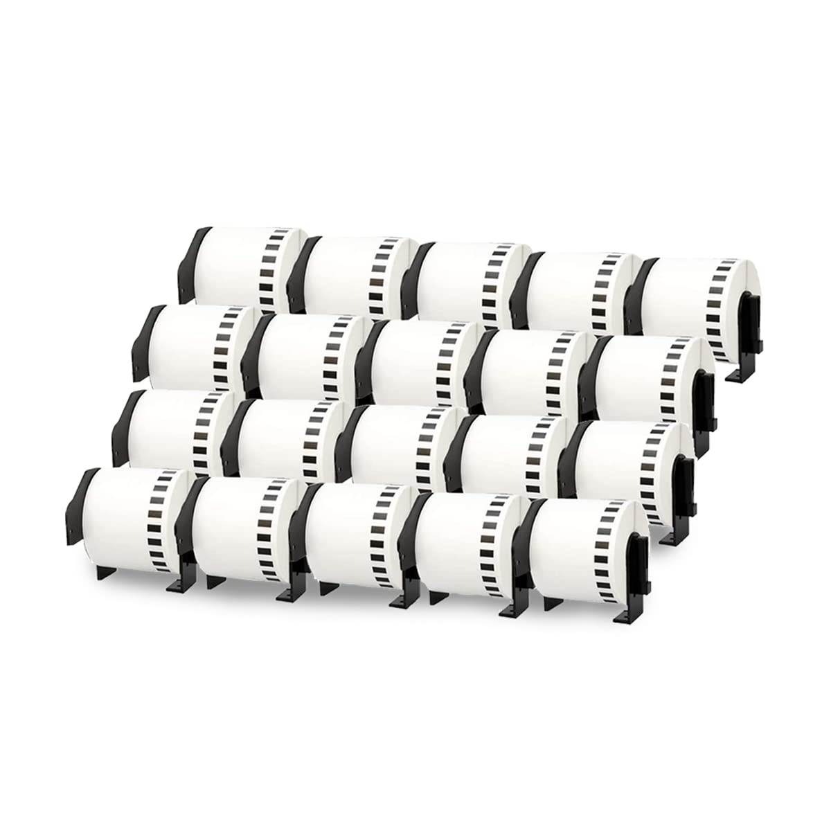 5 Rouleaux D'Étiquettes Compatibles Brother Doree - 62mm X 30.48m, Blanc, Pour P-Touch QL-500/700/1100