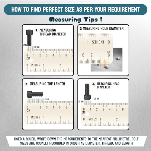Image of Rely VP INDUSTRIES (Pcs-25) M6 X 20 mm Allen Socket Head Cap Screw Bolt - High Tensile 10.9 Grade | Allen Socket Head Screw Alloy Steel Black