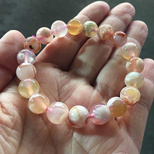 Bracelet d'agate naturel à fleurs flottantes perles de pierre - 3