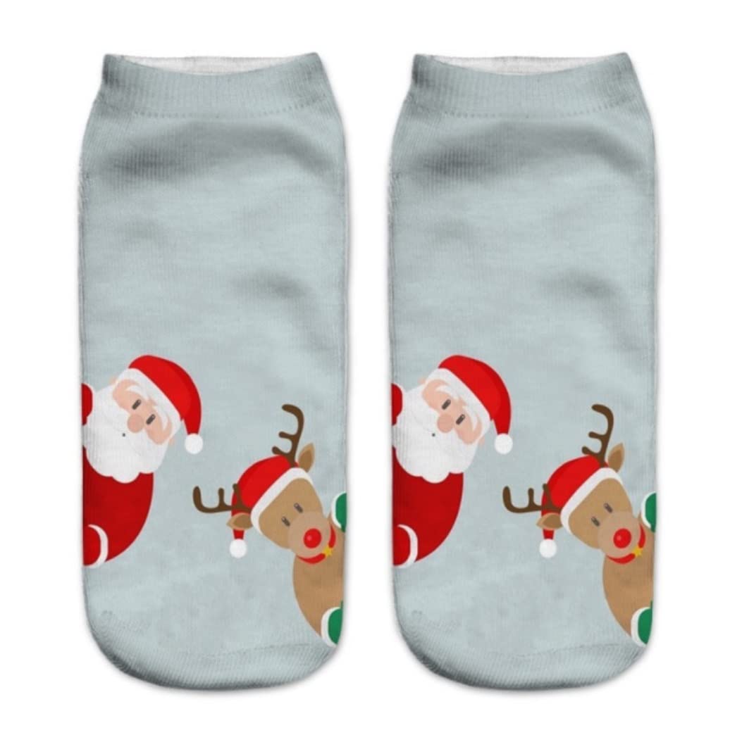Skarpety Ciepłe 4 Pary Śmieszne Skarpetki Unisex Casual 3D Drukowane Skarpety Świąteczne Śliczne Skarpetki Z Głębokim Dekoltem Wygodne! Skarpety Zimowe