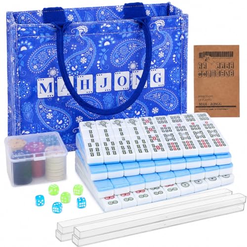 Set Completo de Mahjong Chino con 144 Fichas y Accesorios miniatura 1
