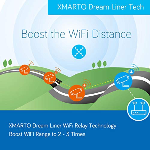 XMARTO Wireless Security Camera System Outdoor, 4pc 960p 1.3MP Night Vision WiFi Surveillance Camera for Home Security, Support Audio, 1080p NVR (Built-in Router, Auto Pair, Mobile View, 1TB HDD) - Thumbnail 2