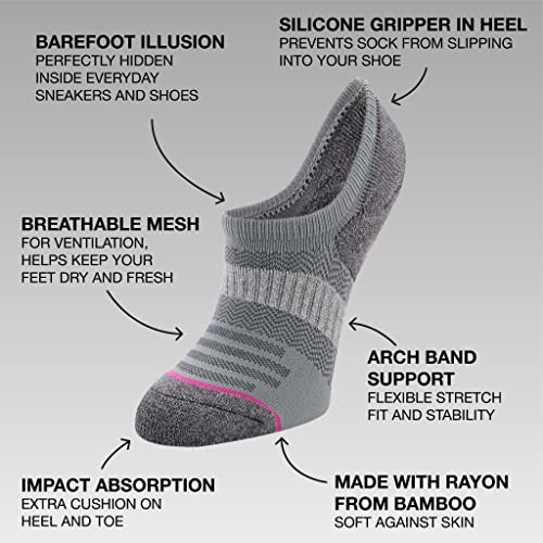 Sof Sole Women's Performance Bamboo Invisible Liner No-Show Sock, (6 Pairs)2